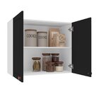 Armário Aéreo 2 Portas 80 Cm Pérola Yescasa Branco/preto