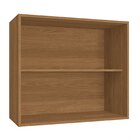 Armário Aéreo 2 Portas 80cm Ciela Azul/canela