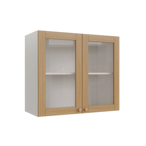 Armário Aéreo 2 Portas 80cm Com Porta De Vidro Arizona Cabeca