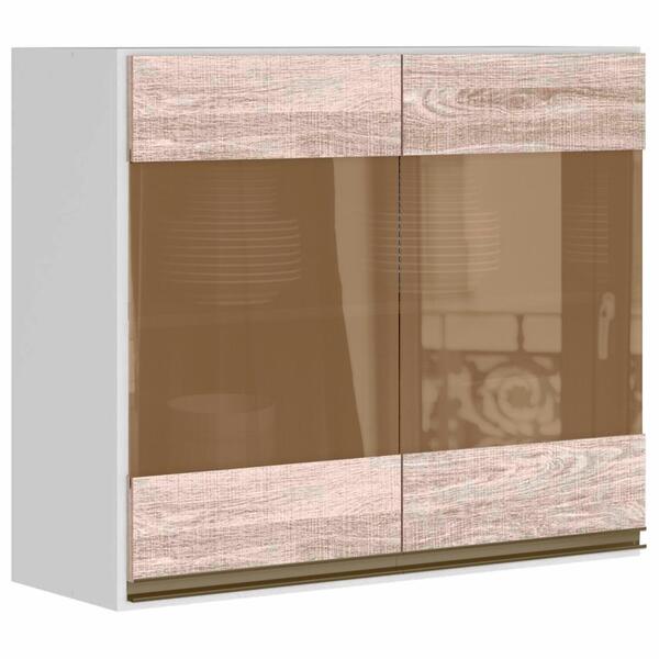 Armario Aereo 2 Portas 80cm Em Mdf Vidro Reflecta Kali Premiu