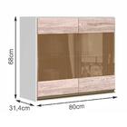 Armario Aereo 2 Portas 80cm Em Mdf Vidro Reflecta Kali Premiu