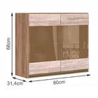 Armario Aereo 2 Portas 80cm Em Mdf Vidro Reflecta Kali Premiu