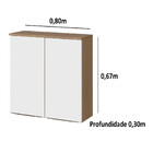 Armário Aéreo 2 Portas 80cm Juliana Aramóveis