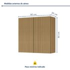 Armário Aéreo 2 Portas 80cm Ripado  100% Mdf Rainha Nature