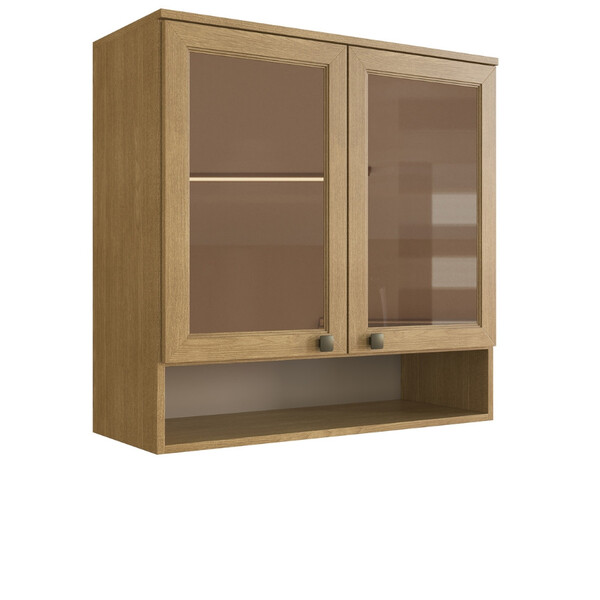 Armário Aéreo 2 Portas 80cm Vidro Reflecta 100 Mdf May Cadori