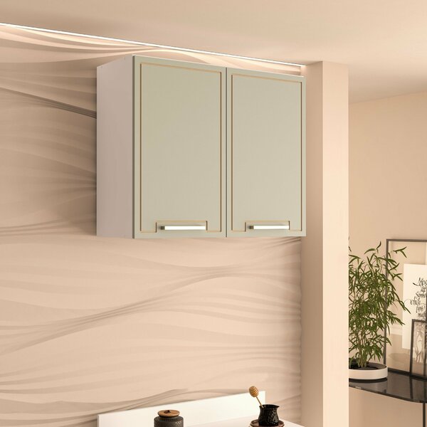 Armário Aéreo 2 Portas 80cm X 66cm X 30,5 Branco/verde