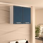 Armário Aéreo 2 Portas 80cm X 66cm X 30,5cm Branco/azul