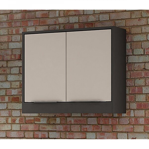 Armário Aéreo 2 Portas Ágata Soft Chf Grafite/off White