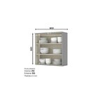 Armário Aéreo 2 Portas Americana Cinza