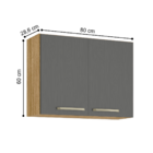 Armário Aéreo 2 Portas Atlanta Freijó Gris