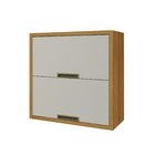 Armário Aéreo 2 Portas Basculantes Imperatriz  Freijó/off Whi