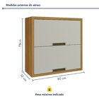 Armário Aéreo 2 Portas Basculantes Imperatriz  Freijó/off Whi