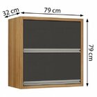 Armario Aereo 2 Portas Basculantes Jade Carvalho/grafite