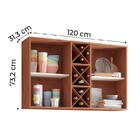 Armário Aéreo 2 Portas Com Garrafeiro Favorita Natura / Preto