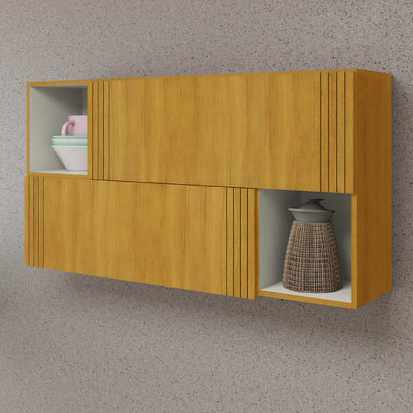 Armário Aéreo 2 Portas Com Nichos - Anne-cinamomo  - Chf Móve