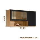 Armário Aéreo 2 Portas Com Vidro Reflecta 119 Cm Karen Cor Na