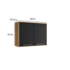 Armario Aereo 2 Portas Cozinha Viena Salleto Carvalho-grafite