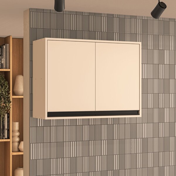 Armário Aéreo 2 Portas Creme Koya Creme