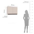 Armário Aéreo 2 Portas Creme Koya Creme