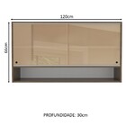 Armário Aéreo 2 Portas de Correr de Vidro e 1 Nicho Madesa Gl