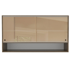 Armário Aéreo 2 Portas de Correr de Vidro e 1 Nicho Madesa Gl