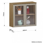 Armário Aéreo 2 Portas De Vidro 80cm Isis Luciane