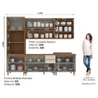 Armário Aéreo 2 Portas De Vidro 80cm Requinte Henn