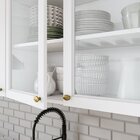 Armário Aéreo 2 Portas De Vidro Clássico Americana  Branco