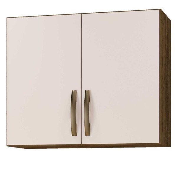 Armário Aéreo 2 Portas Delta Arte Móveis Ipê/off