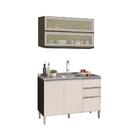 Armário Aéreo 2 Portas E Balcão 3 Portas Para Cuba Chocolate/