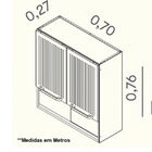Armário Aéreo 2 Portas E Nicho Com Vidro 70cm Moderna Itatiai