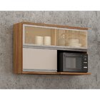 Armário Aéreo 2 Portas Em Vidro 1 Nicho Cleo Chf Carvalho/off