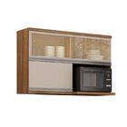 Armário Aéreo 2 Portas Em Vidro 1 Nicho Cleo Chf Carvalho/off