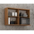 Armário Aéreo 2 Portas Em Vidro 1 Nicho Cleo Chf Carvalho/off