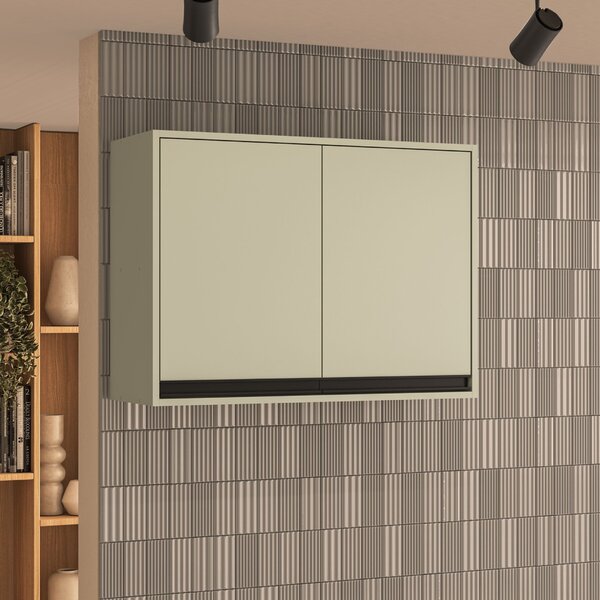 Armário Aéreo 2 Portas Oliva Koya 59x80x29 Cm Verde Oliva