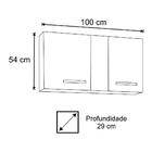 Armário Aéreo 2 Portas Porto 100cm Lumil Móveis Branco