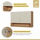 Armário Aéreo 2 Portas Simone Mendes 120cm 100% Mdf Carvalho/