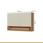 Armário Aéreo 2 Portas Simone Mendes 120cm 100% Mdf Carvalho/