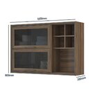 Armário Aéreo 2 Portas Vidro Com Nichos Canela Thela Nogueira