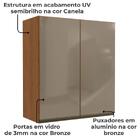 Armario Aereo 2p Vidro 80 Cm Mdp Maxxi G765 Kappesberg