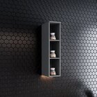 Armário Aéreo 3 Nichos 20cm Emily Espresso Móveis Cinza