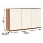 Armario Aereo 3 Portas 120 Cm Em Mdf Kali Premium 12197x10 Ni