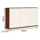 Armario Aereo 3 Portas 120 Cm Em Mdf Kali Premium 12197x10 Ni