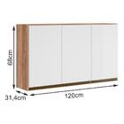 Armario Aereo 3 Portas 120 Cm Em Mdf Kali Premium 12197x10 Ni