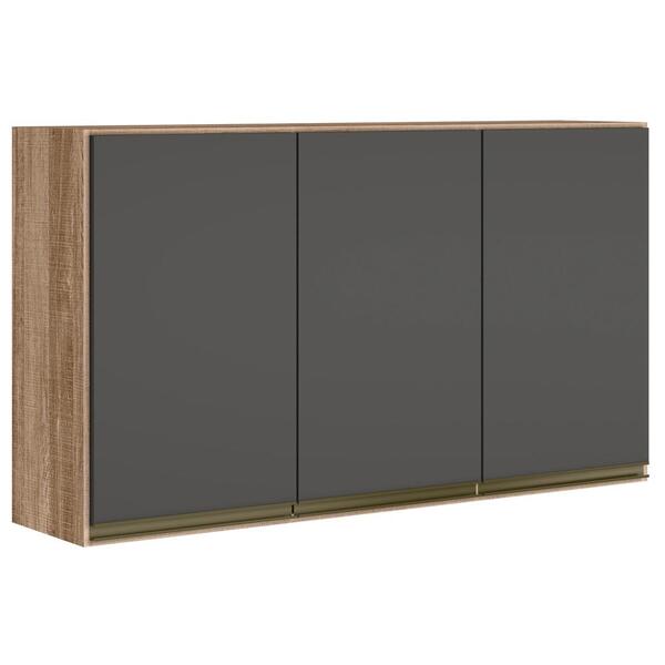 Armario Aereo 3 Portas 120 Cm Em Mdf Kali Premium 12197x10 Ni