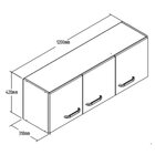 Armário Aéreo 3 Portas 120 Cm Não Possuí Espelho Marrom
