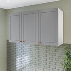 Armário Aéreo 3 Portas 120 Cm Pérola Yescasa Branco / Cinza