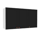 Armário Aéreo 3 Portas 120 Cm Pérola Yescasa Branco / Preto