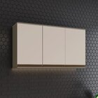 Armário Aéreo 3 Portas 120cm 100% Mdf Aurora Duna/cristal