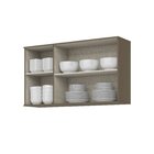 Armário Aéreo 3 Portas 120cm 100% Mdf Aurora Duna/cristal